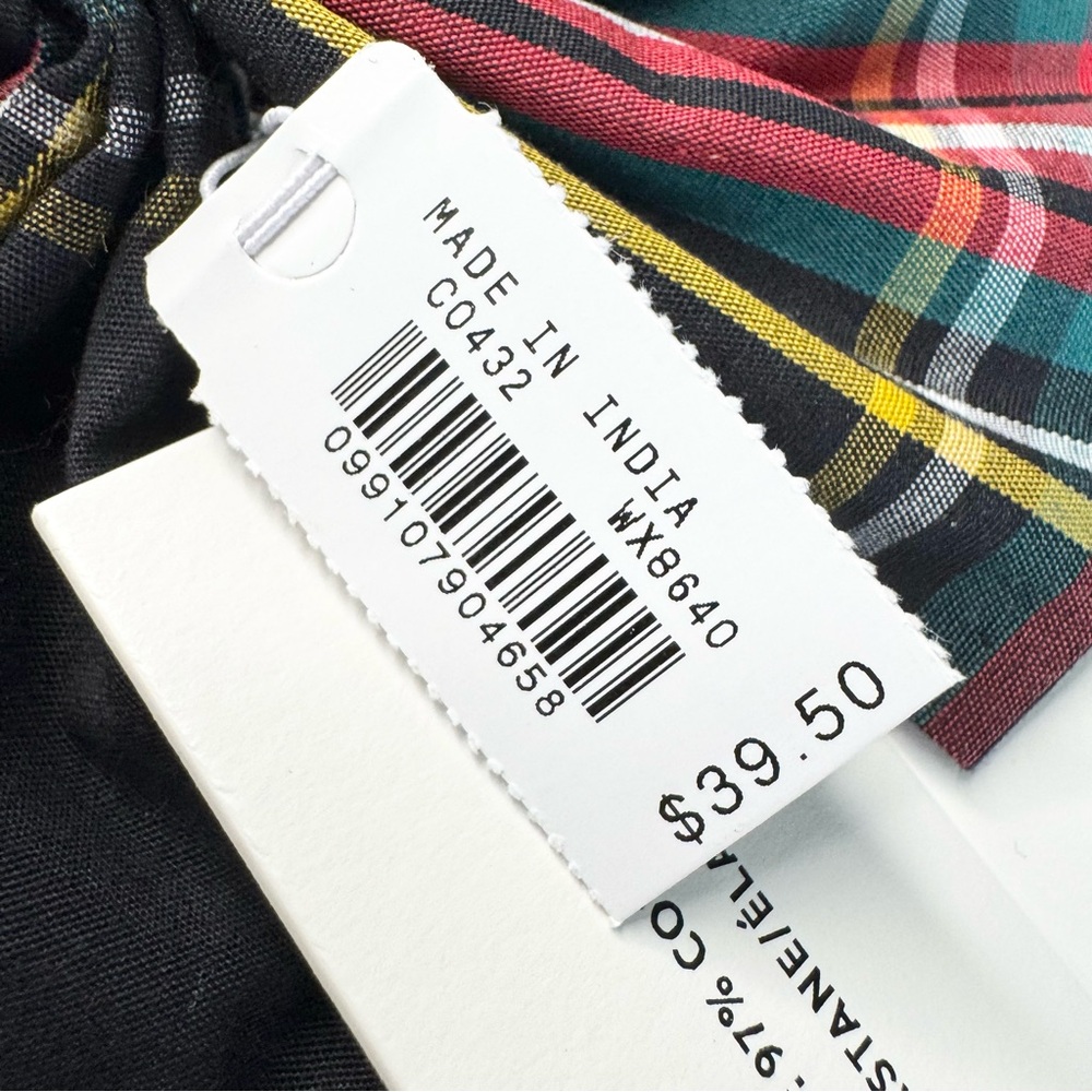 J Crew Factory Embellished Bow Barette Black Stewart Tartan - Picture 12 of 12